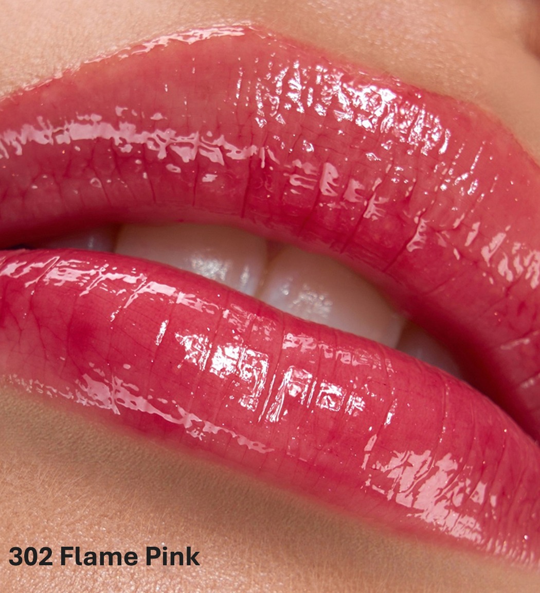 302 Flame Pink к Масло-блеск для губ OIL SHOT volume & relax Luxvisage — изображение 6