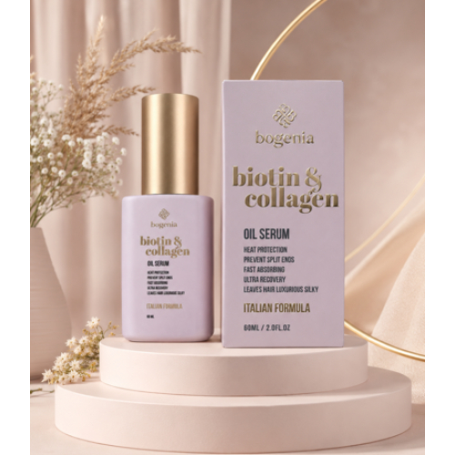 BOGENIA BIOTIN & COLLAGEN BG451 №004 - 60 мл Сироватка-олія для волосся з біотином та колагеном BOGENIA BIOTIN & COLLAGEN BG451 №004 - 60 мл - Зображення 1