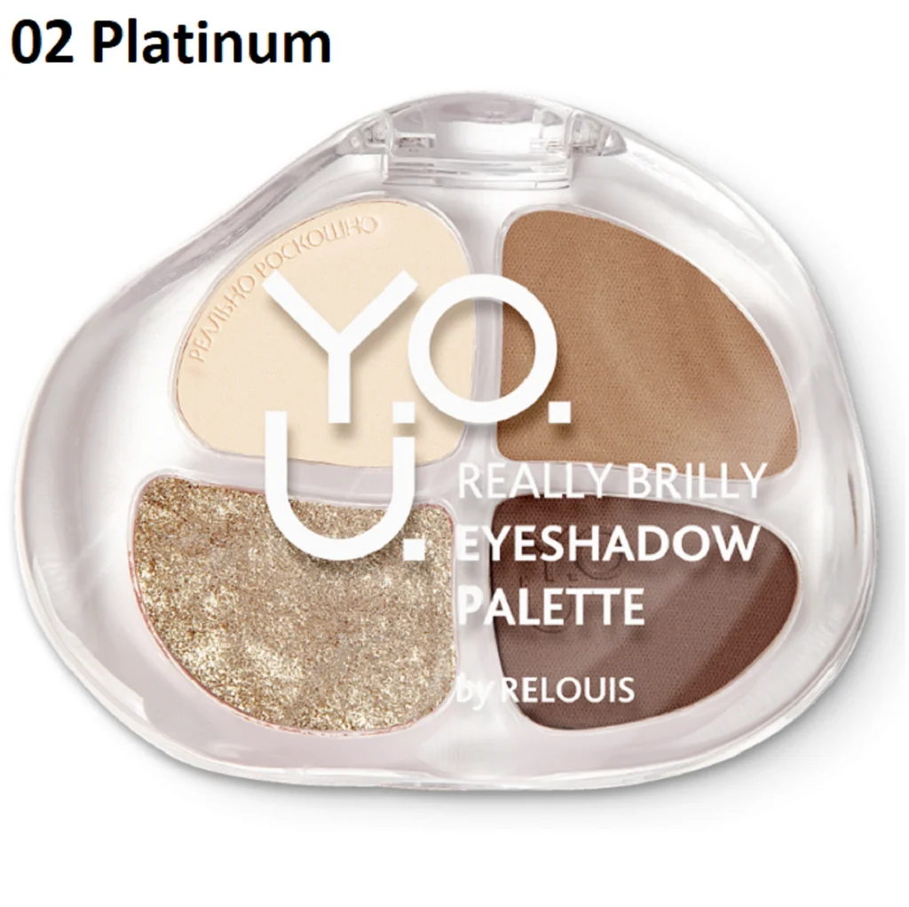 02 Platinum NEW Палетка тіней для повік Relouis Y.O.U. Really Brilly 02 Platinum NEW - Зображення 1