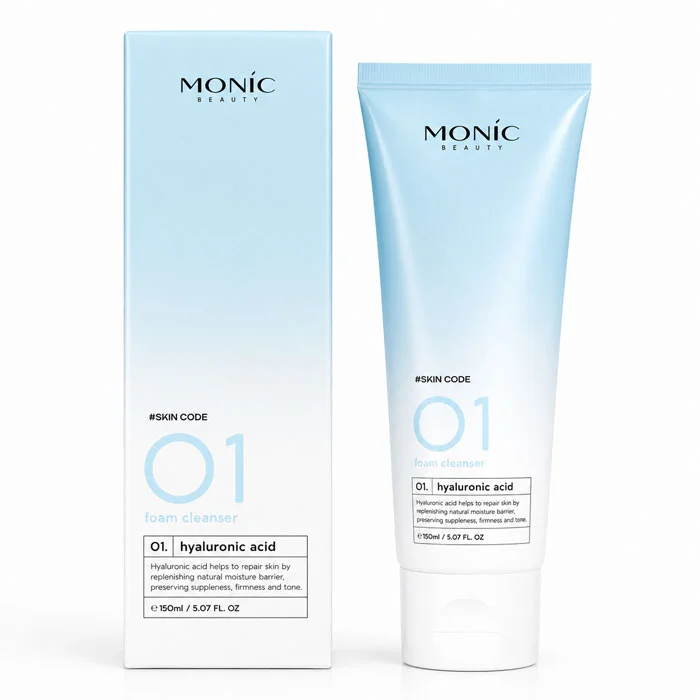Skin Code 01 Hyaluronic Acid Foam Cleanser Пенка для умывания Monic Beauty #Skin Code 01 Hyaluronic Acid, 150 мл — изображение 1